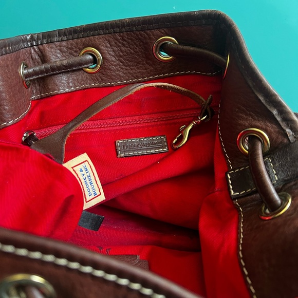 🧡Dooney & Bourke Pebbled Cowhide LEATHER DRAWSTRING purse shoulder bag Vintage! - Picture 12 of 13